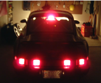 Rear lights, Brake lights and Rear Foglights.